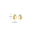 9k oorknoppen zirkonia 8 mm 9K geel