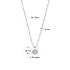 collier zirkonia 40 + 4 cm zilver gerhodineerd
