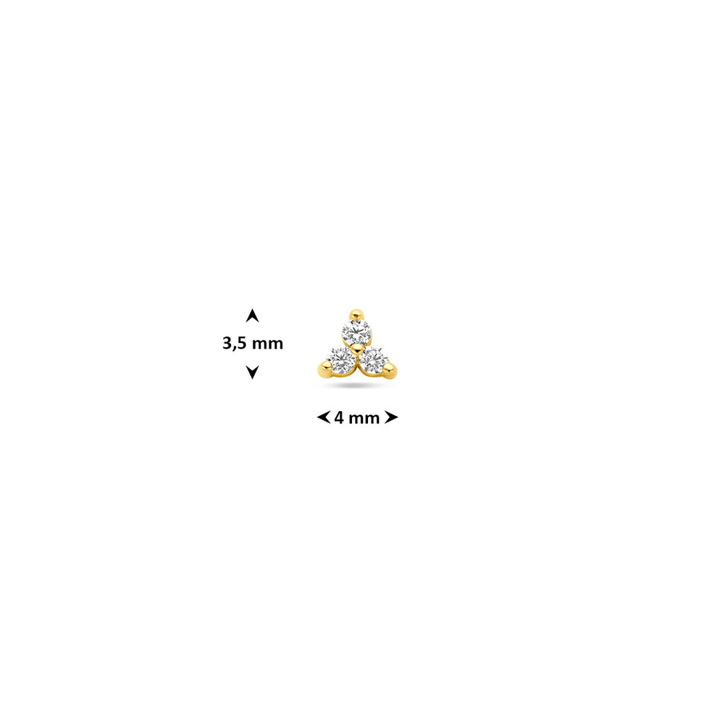 9k flat back piercing zirkonia 3,5 mm 9K geel