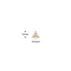 9k flat back piercing zirkonia 3,5 mm 9K geel