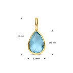 9k hanger blauw topaas 10,5 mm 9K geel