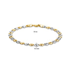 armband 4,5 mm 19 cm 14K bicolor goud geel/wit