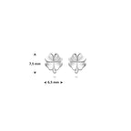 Silberne Kleeblatt-Ohrstecker rhodiniert
