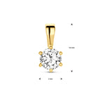 Anhänger Zirkonia 9,5 mm 14K Gelbgold