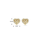 oorknoppen hartje diamant 0.16ct (2x 0.08ct) h si 14K geelgoud