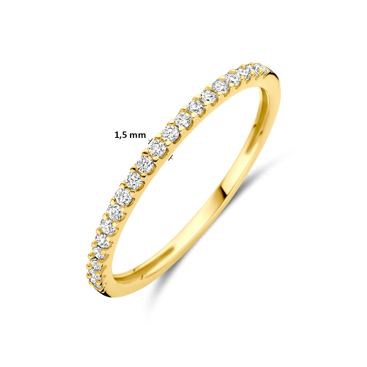 Ring mit im Labor gezüchtetem Diamanten 0.15ct H SI 14K Gelbgold