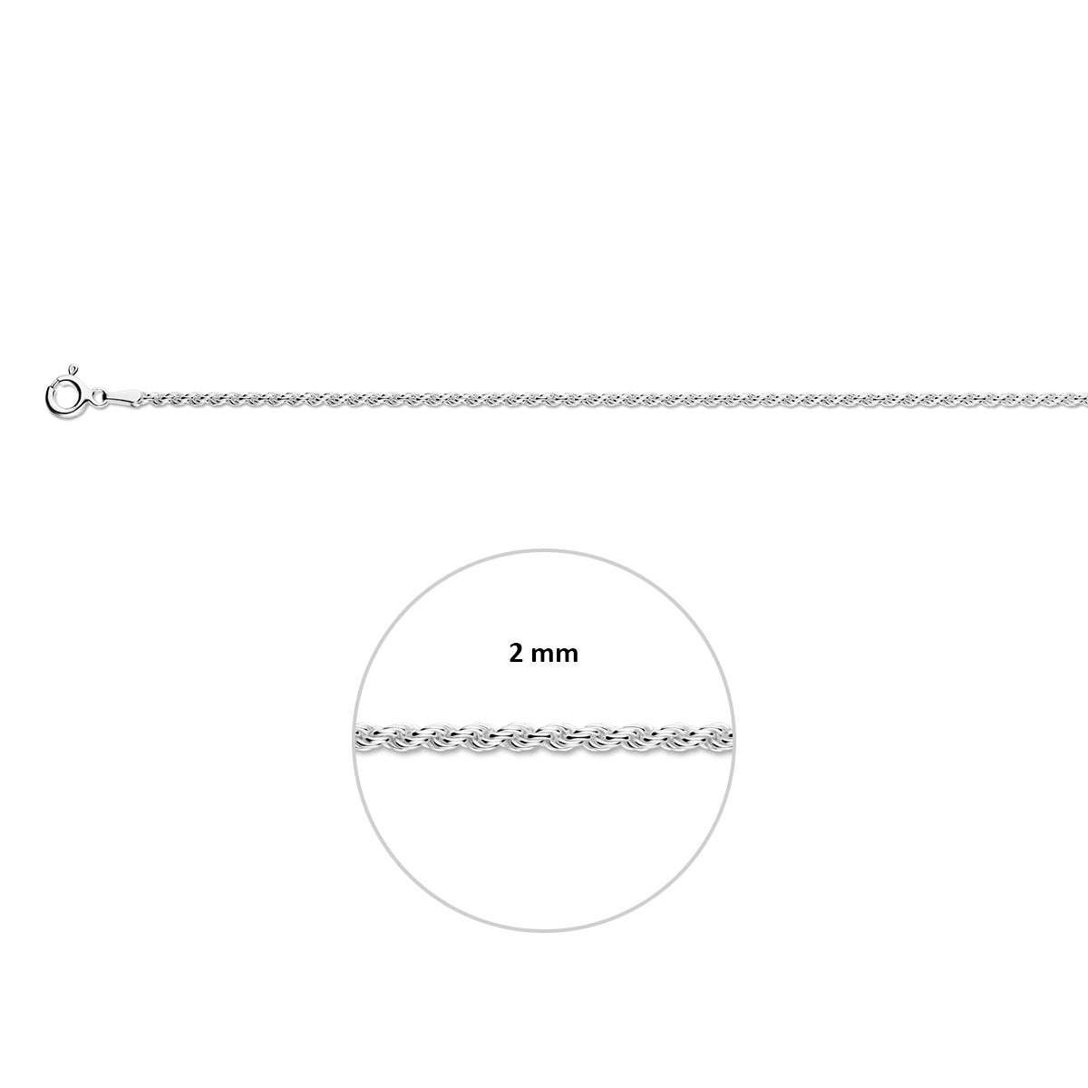 koord 2,0 mm zilver wit