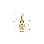 Anhänger Zirkonia 11 mm 14K Gelbgold
