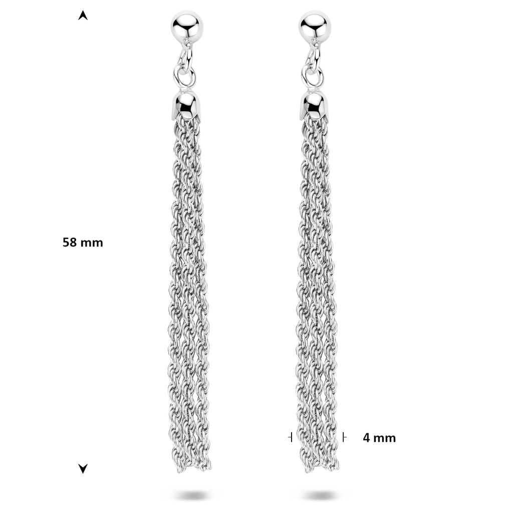 Ohrhänger Glied 58 mm Silber rhodiniert