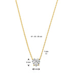 collier hart zirkonia 41 - 43 - 45 cm 14K geelgoud