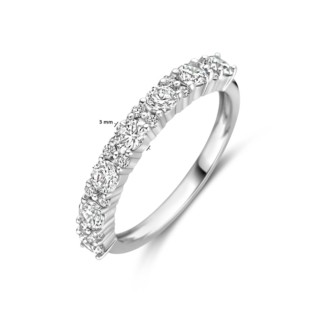 Ring Zirkonia 3,0 mm Silber rhodiniert