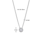 collier zirkonia 41 - 43 - 45 cm zilver gerhodineerd