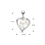 hanger hart parel en zirkonia zilver gerhodineerd