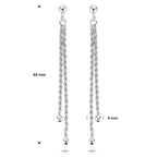 oorhangers schakel 64 mm zilver gerhodineerd