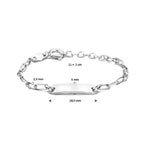 Gravurarmband 11 + 2 cm Platte 5,0 mm Silber rhodiniert