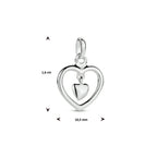 hanger hart zilver gerhodineerd