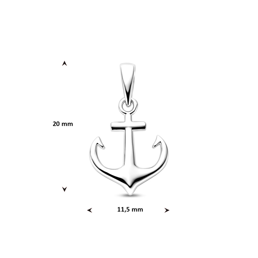 hanger anker 20 mm zilver gerhodineerd