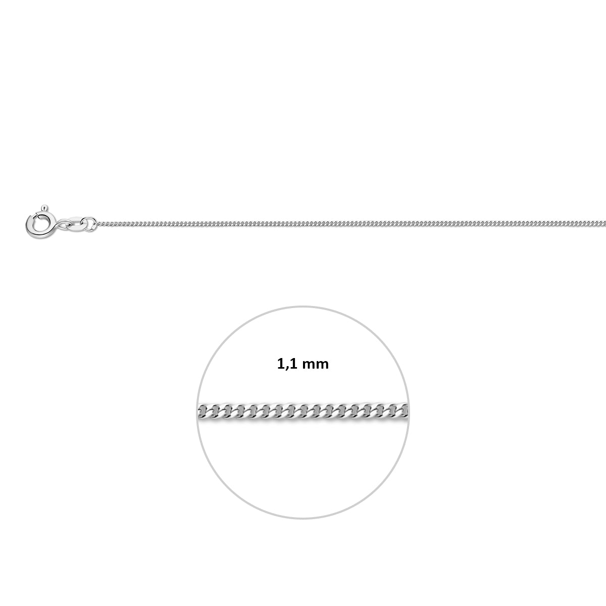 gourmette 1,1 mm 14K witgoud