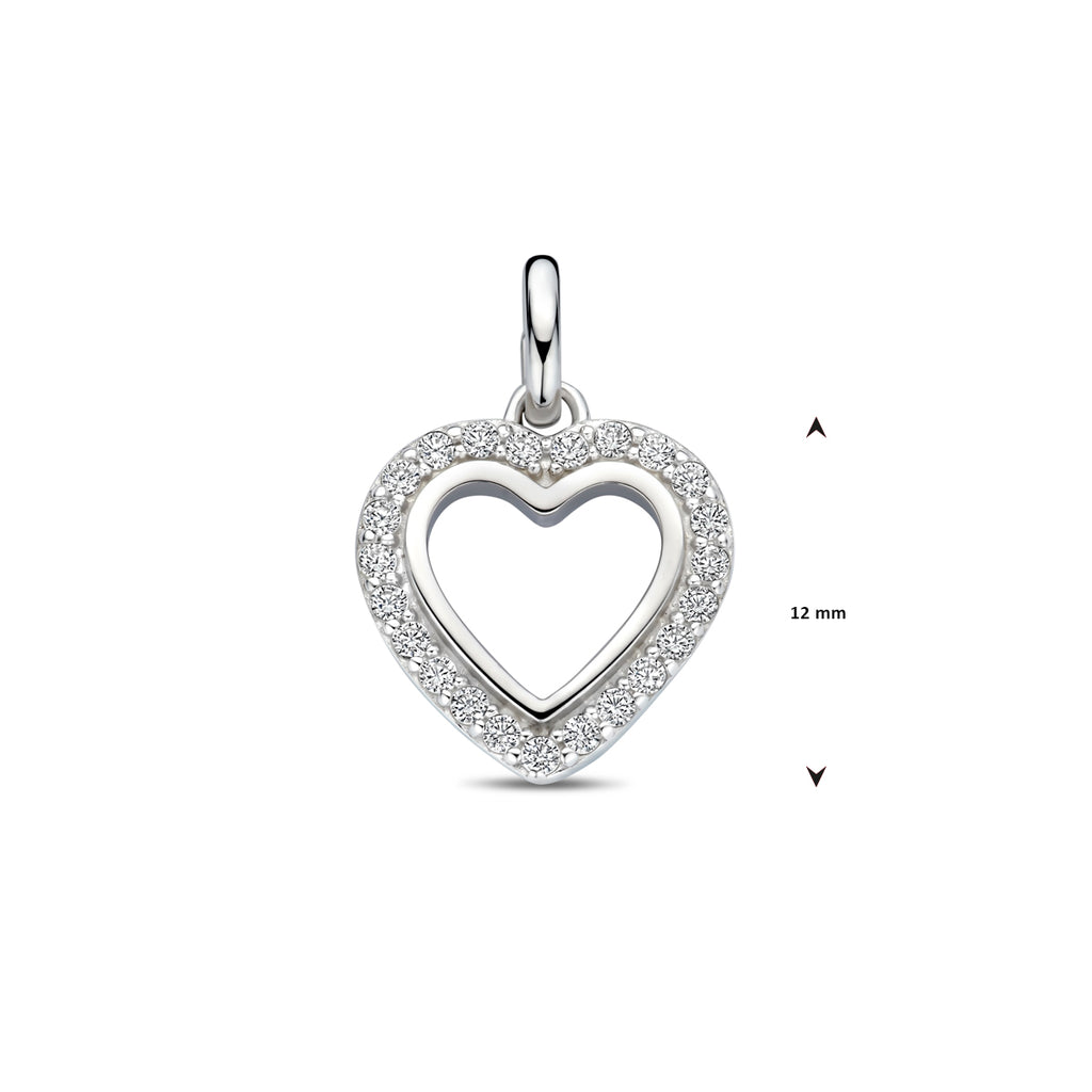 Anhänger Herz Zirkonia 17,5 mm Silber rhodiniert