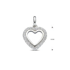 Anhänger Herz Zirkonia 17,5 mm Silber rhodiniert