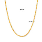 Halskette Kordel 3,5 mm 3 Mikron 40 + 4 cm vergoldet (gelb)