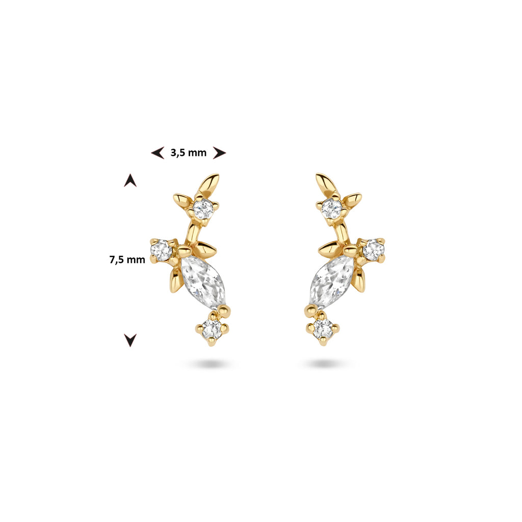 Ohrstecker Zirkonia 7,5 mm 14K Gelbgold