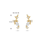 Ohrstecker Zirkonia 7,5 mm 14K Gelbgold