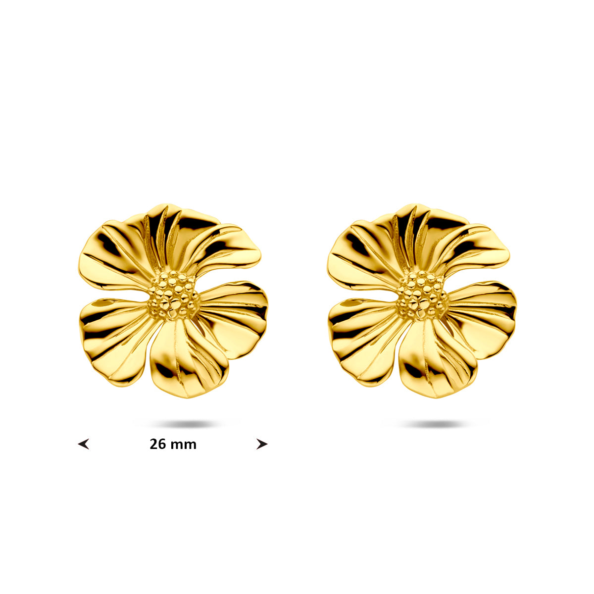 Ohrstecker Blume Ionenplattierung 26 mm Edelstahl