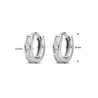 Klappohrringe Zirkonia 10 mm Silber rhodiniert