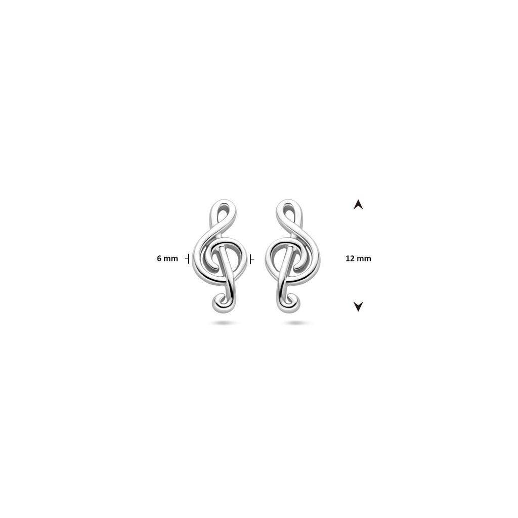 Ohrstecker Musiknote 12 mm rhodiniertes Silber