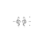 Ohrstecker Musiknote 12 mm rhodiniertes Silber