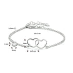 Armband Herzen 16 + 3 cm Silber rhodiniert