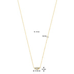 collier diamant 0.14ct h si 42 - 45 cm 18K geelgoud