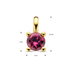 hanger roze rhodoliet 14K geelgoud