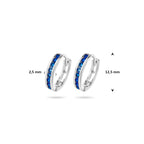klapoorringen synth. saffier 12,5 mm zilver gerhodineerd