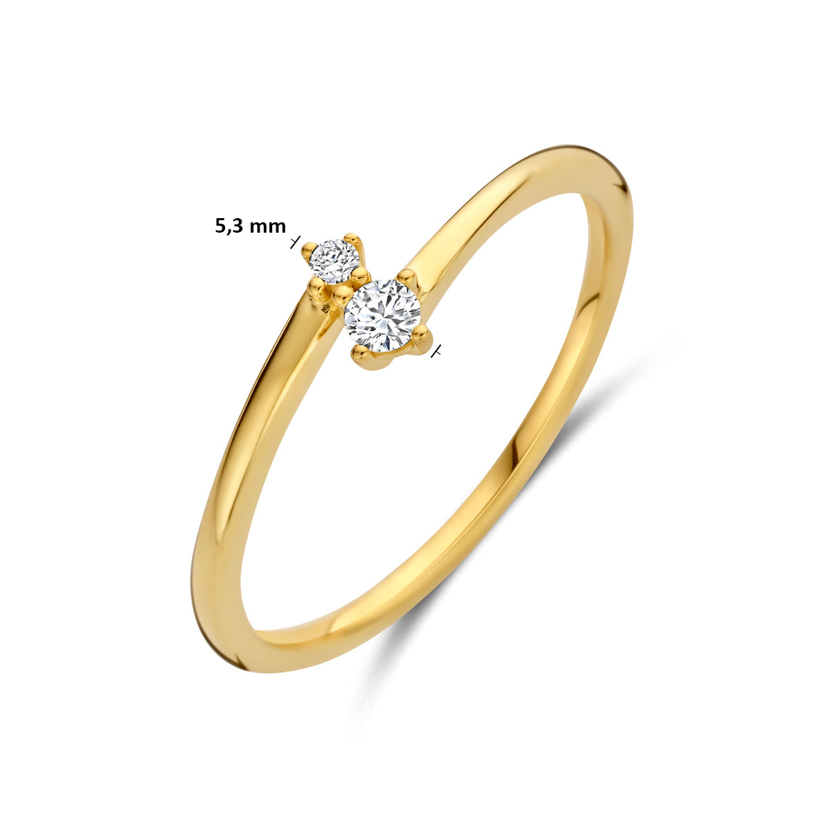 ring diamant 0.06ct h si 14K geelgoud