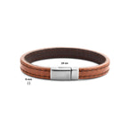 Armband Leder braun 9,0 mm Edelstahl