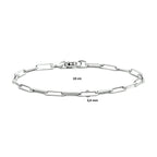 armband paperclip vierkante buis 3,0 mm 18 cm 14K witgoud