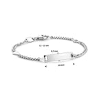 Gravurarmband Panzerkette 4 Seiten geschliffene Platte 4,2 mm Silber rhodiniert