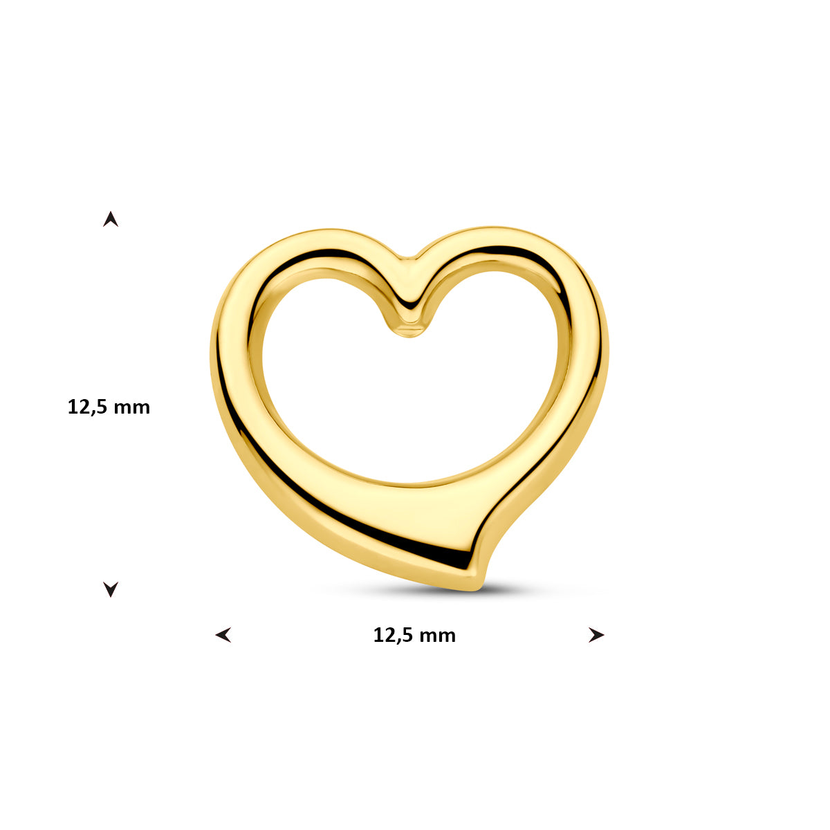 9K Anhänger Herz 12,5 mm 9K Gelb