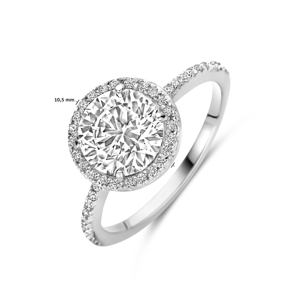 Ring Zirkonia Silber rhodiniert