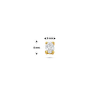 Flat Back Piercing oval Zirkonia 4 mm 1 Mikron silber vergoldet (gelb)