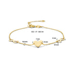 armband hart en infinity 15,5 - 17 - 18,5 cm 14K geelgoud