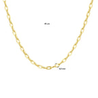 collier anker massief 3,0 mm 45 cm silgold (geel met zilverkern)
