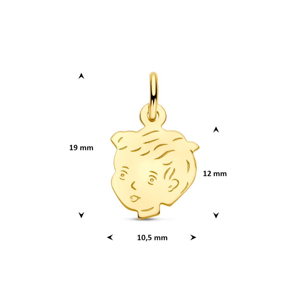 Anhänger Junge 12 mm 14K Gelbgold
