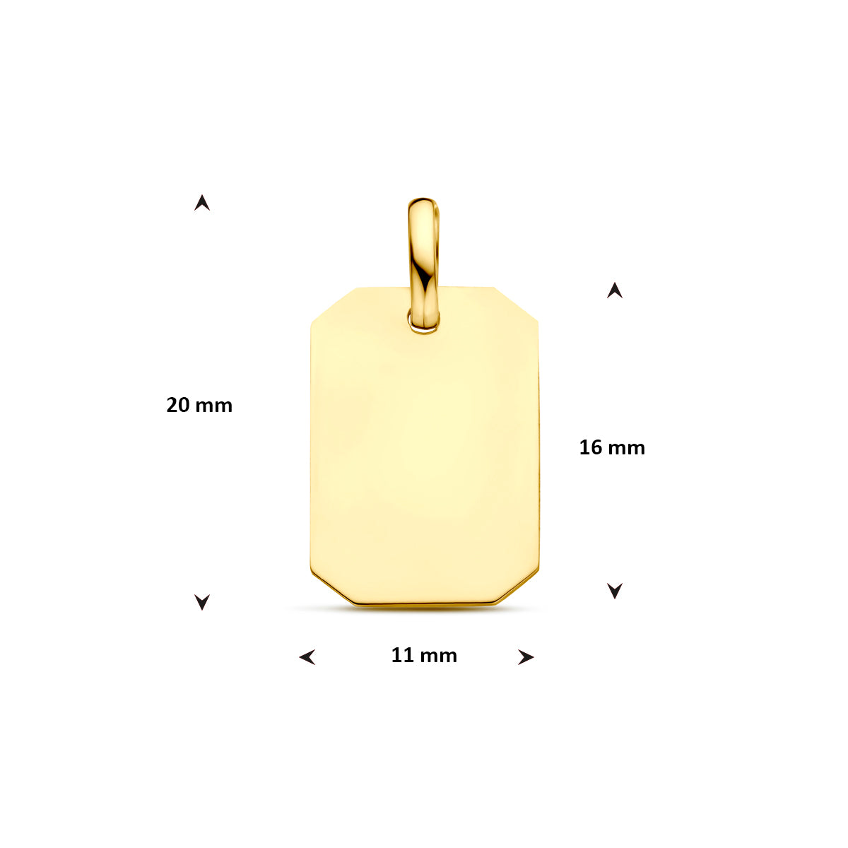 Gravur-Anhänger 20 mm 14K Gelbgold