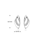 oorknoppen zirkonia 13,7 mm zilver gerhodineerd