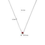 Halskette mit Geburtsstein Zirkonia 41 + 4 cm Silber rhodiniert