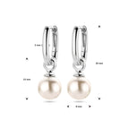 oorringen synth. parel 24 mm zilver gerhodineerd
