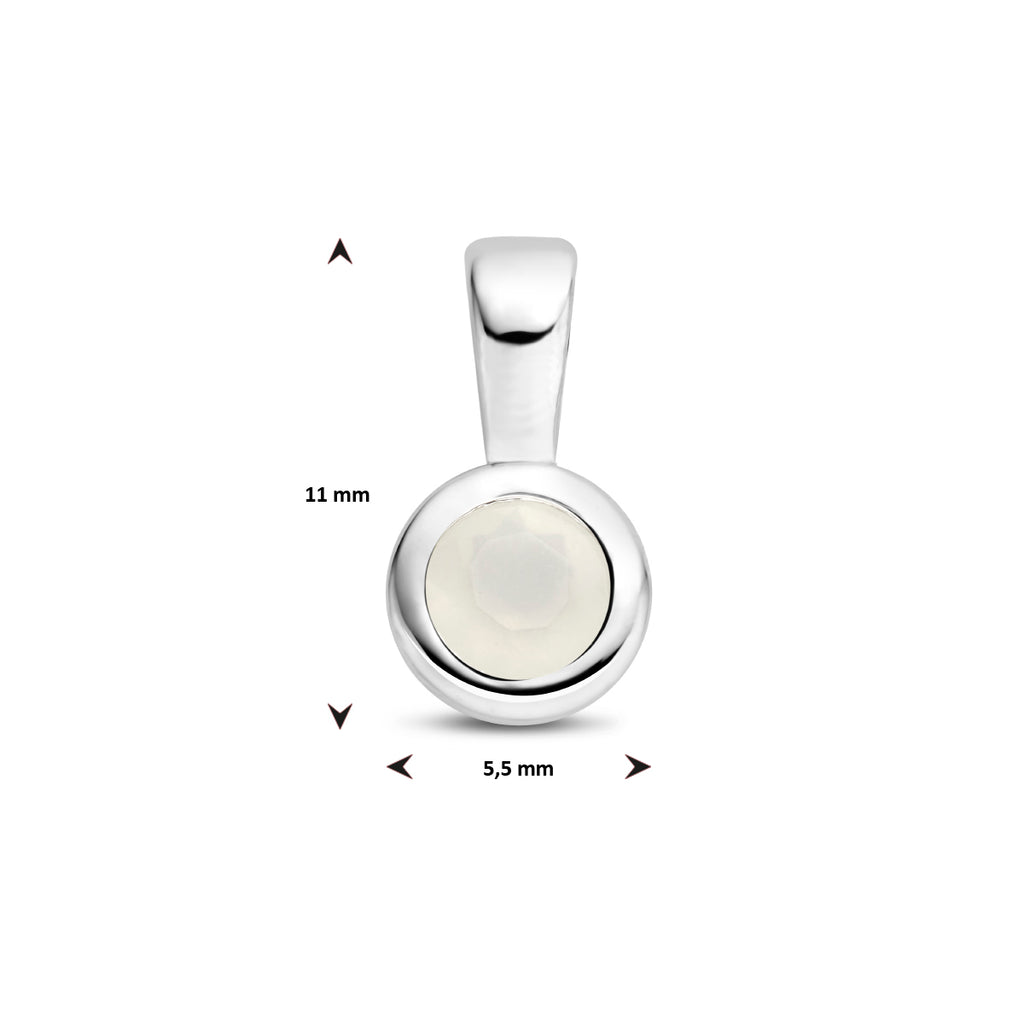 hanger met geboortesteen 11 mm zilver gerhodineerd
